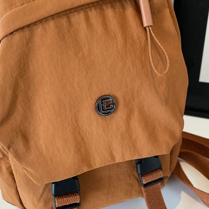 Versatile Solid Color Unisex Small Backpack | Large Capacity Design