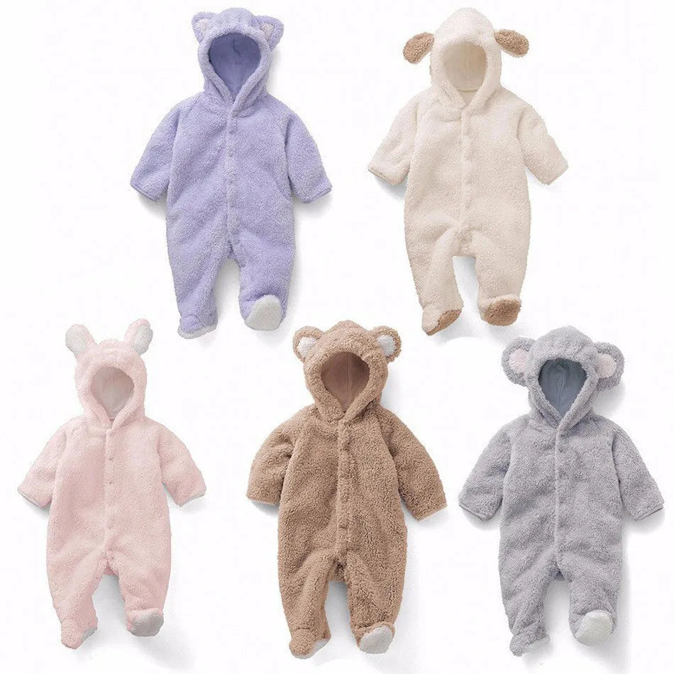 Autumn Winter Baby Animal Rompers | Cute Fleece Costumes for Infants