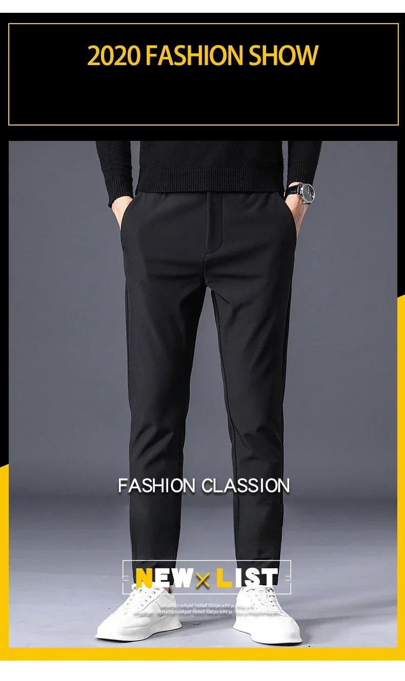 Winter Warm Fleece Men's Business Casual Pants | Stylish Thermal Trousers
