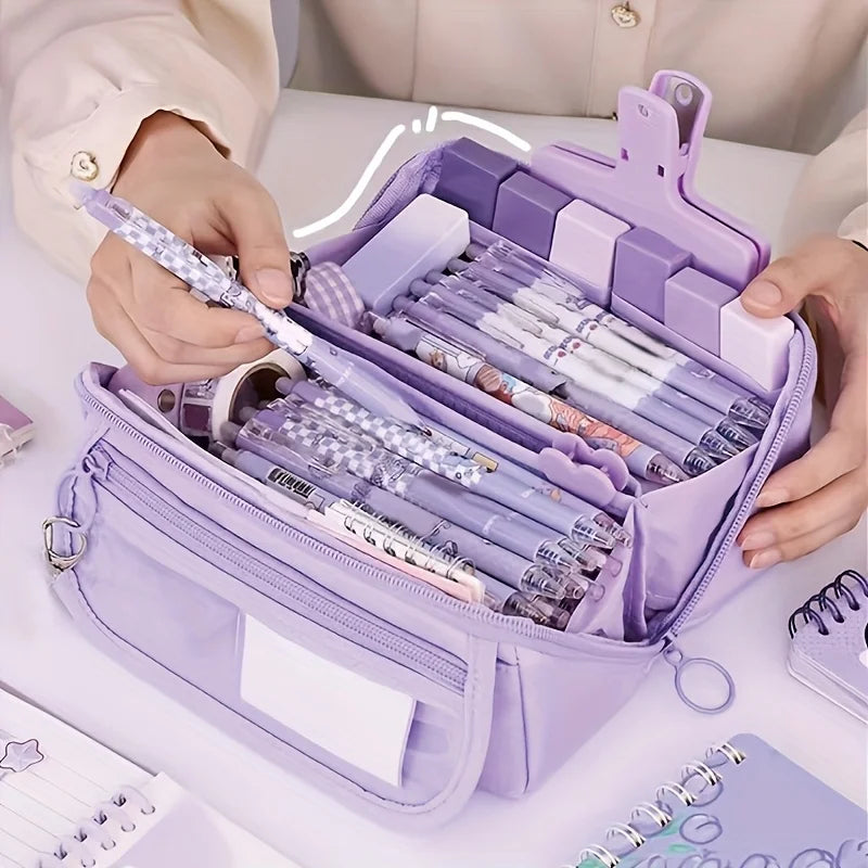 Large Capacity Student Pencil Case | Multi-Functional Storage Bag