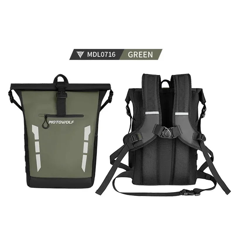 Waterproof Motorcycle Backpack | Large Capacity Reflective Cycling Bag