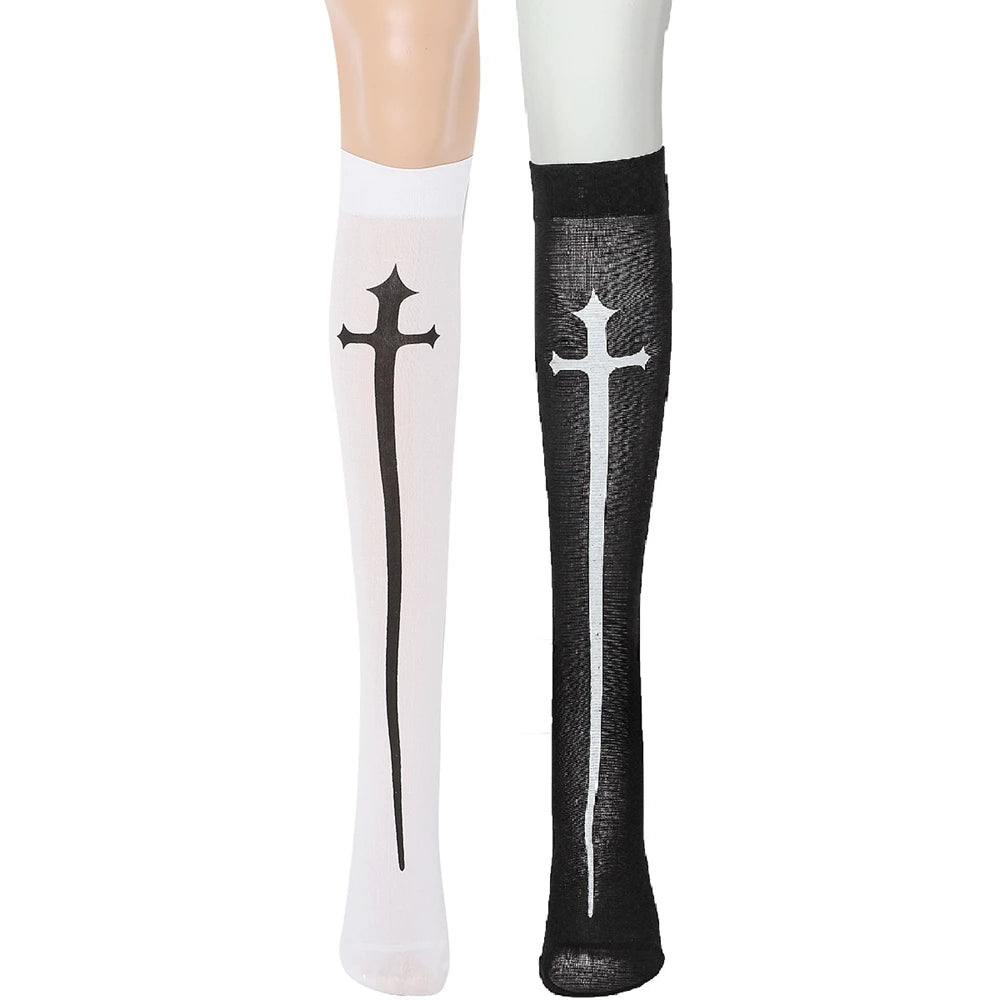 Punk Skull Stockings & Gloves Set | Gothic Cosplay Accessories