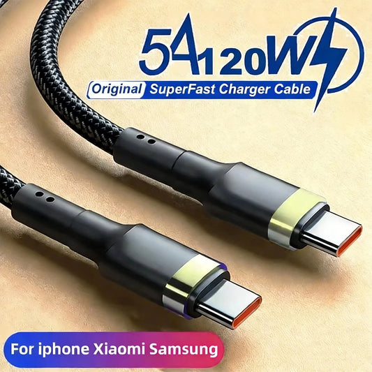 120W Fast Charging USB-C Cable | High-Speed PD Quick Charge