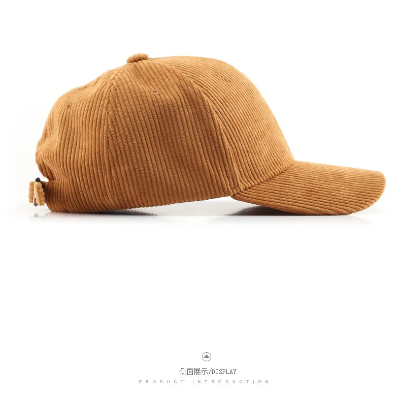 Corduroy Baseball Cap | Adjustable Unisex Sport Sunhat for All Seasons