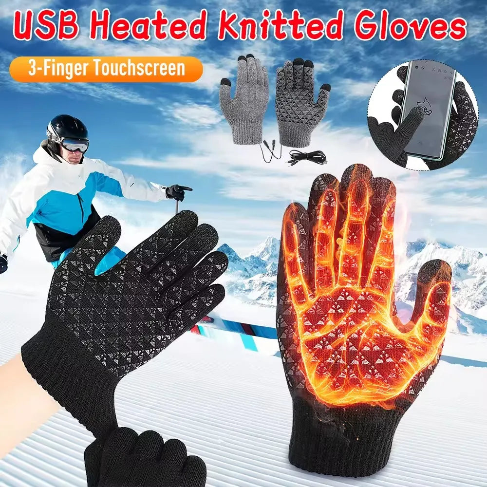 Rechargeable Heated Gloves | USB Winter Touchscreen Mittens
