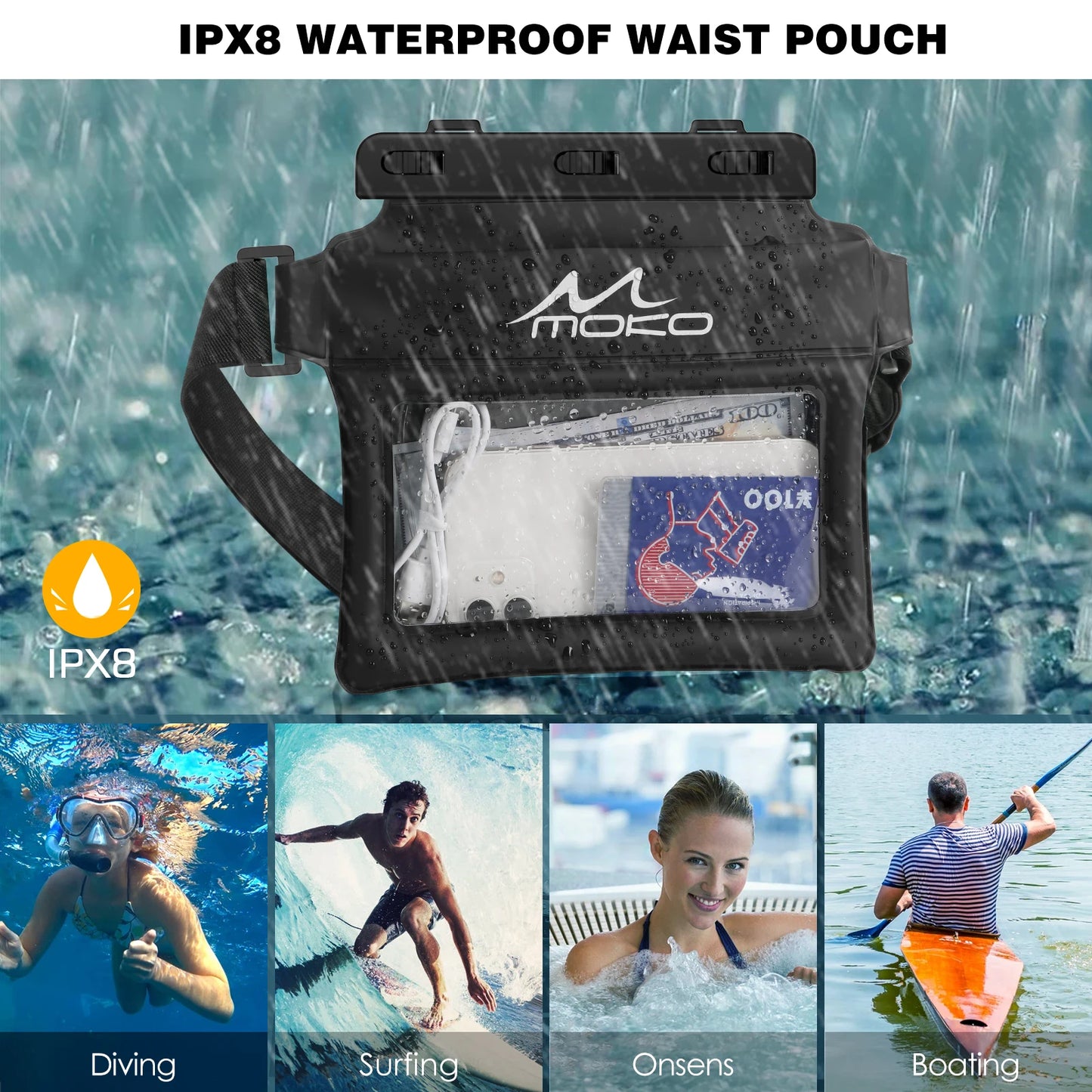 Waterproof Phone Pouch Fanny Pack | Floating Dry Bag for Water Sports