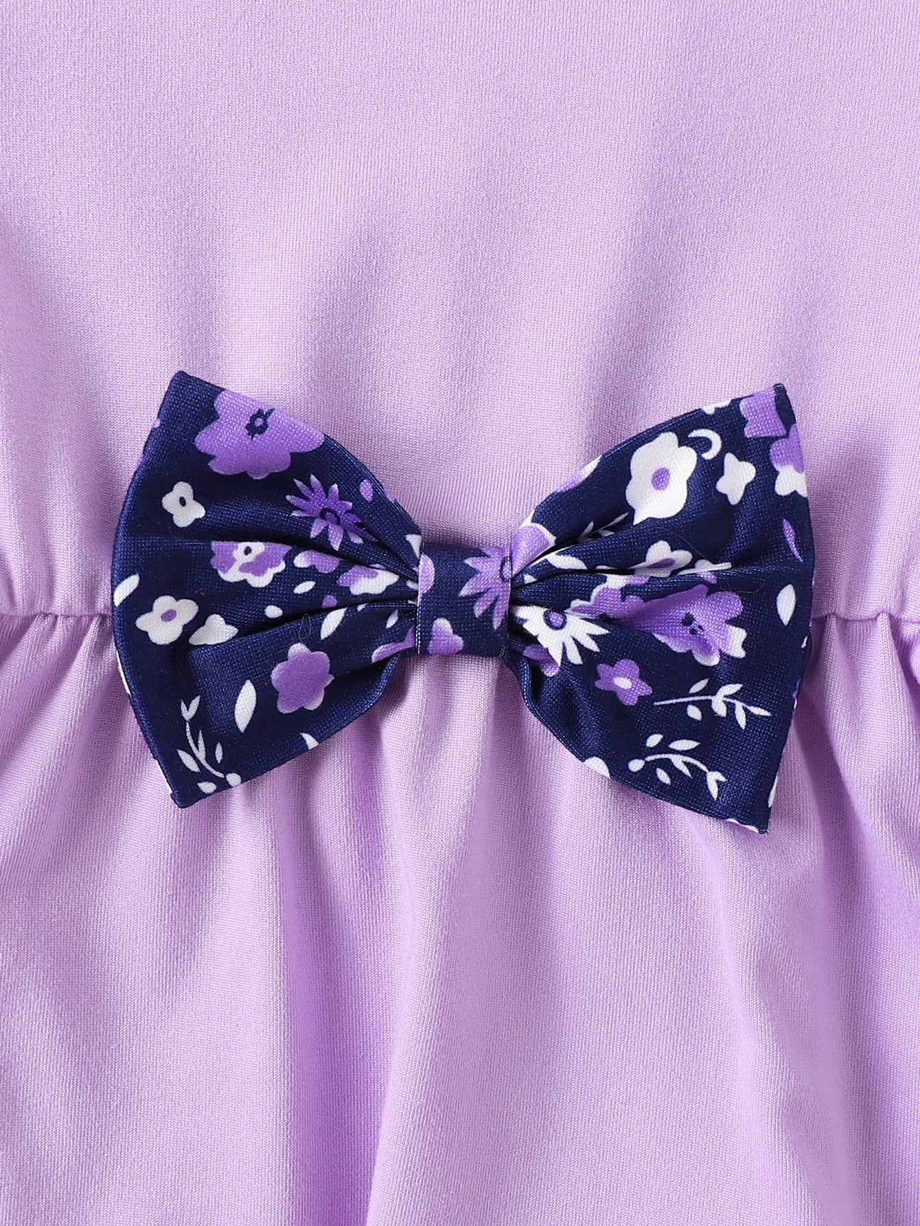 Light Purple Flared Sleeve Floral Set | Cute Baby Autumn Outfit