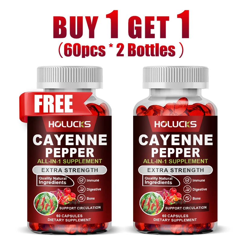 Natural Cayenne Pepper Capsules | Digestive Support & Metabolism Booster