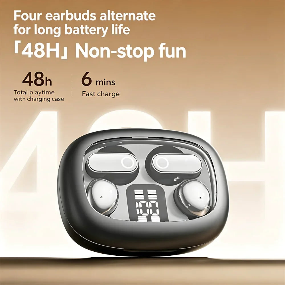 Fashion Plated In-ear Wireless Dual-Earphone Sports Earplugs Long Battery Life ENC Noise Reduction HD Call Couple Creative Gift
