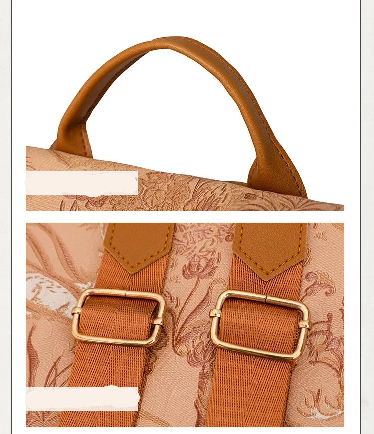 Stylish Color Blocking PU Leather Backpack | Anti-Theft Travel Bag