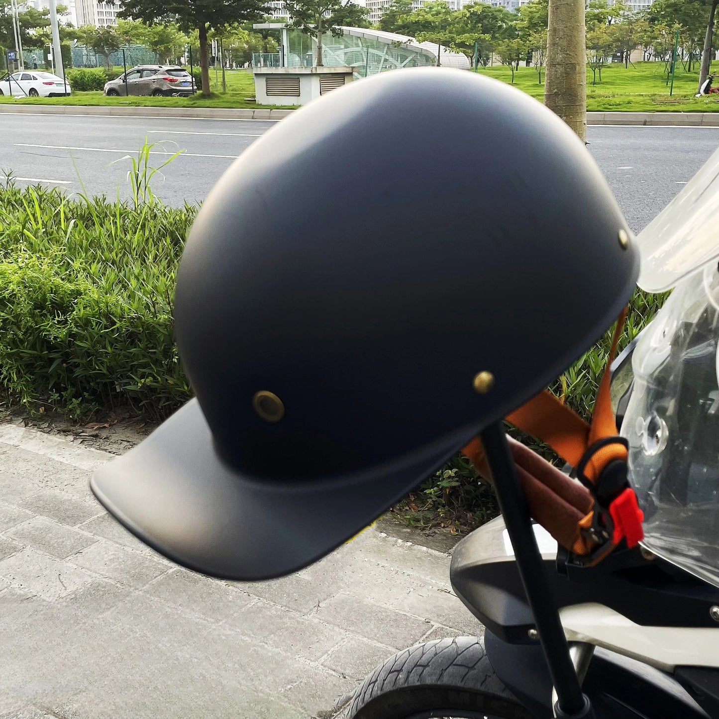 Lightweight Vintage Half Motorcycle Helmet | Stylish Protective Cap