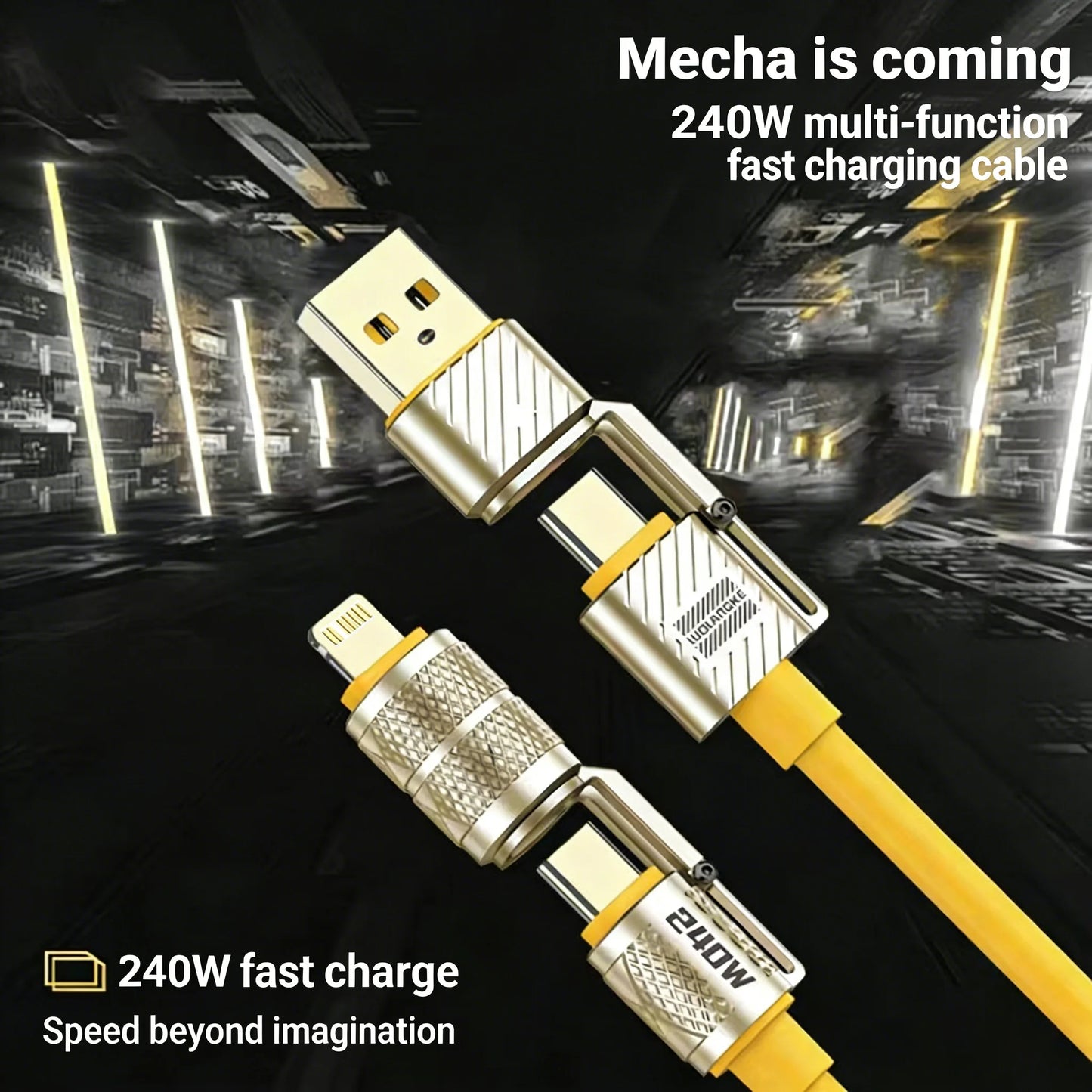 4-in-1 Fast Charging Data Cable - Type-C to Type-C Connection