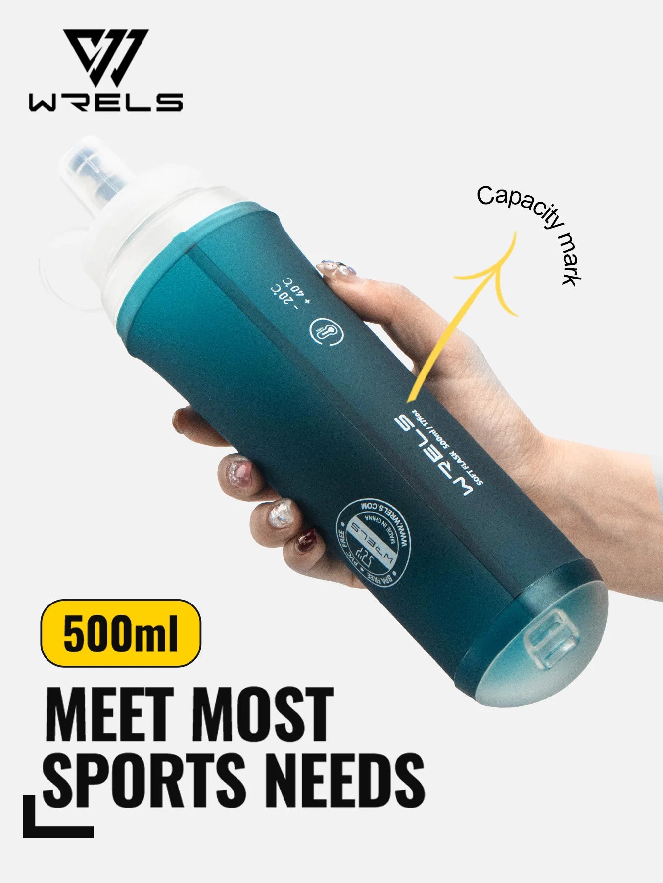 500ML Collapsible Sports Water Bottle | BPA-Free Soft Flask