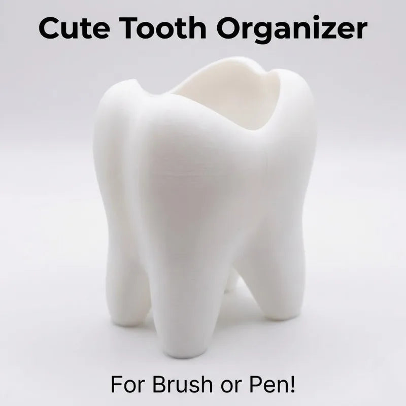 3D Printed Tooth-Shaped Organizer | Fun Bathroom & Desk Storage