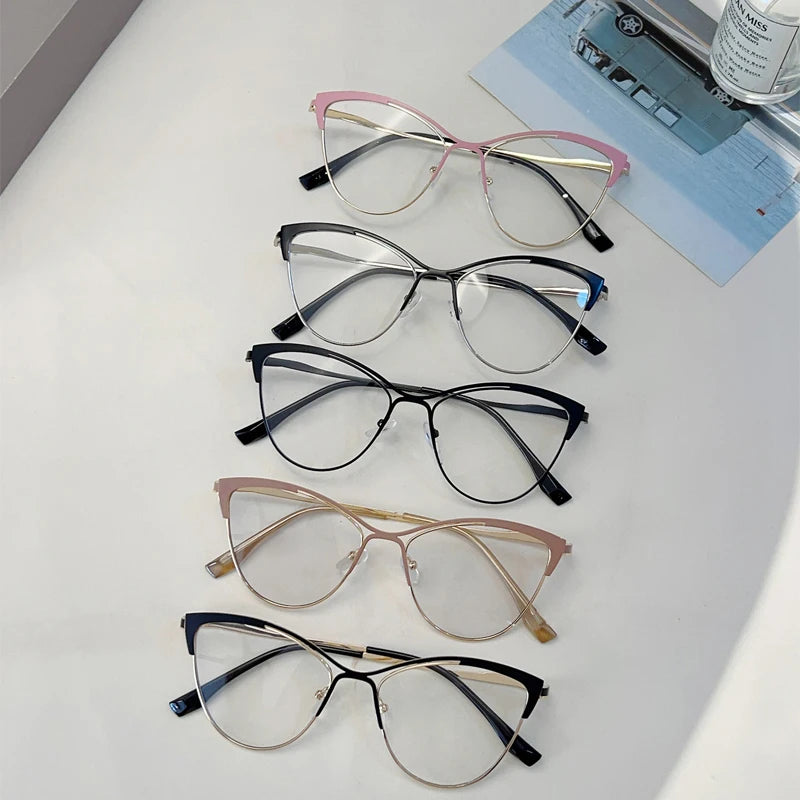 Gafas ojo de gato con estilo | Gafas de moda para mujer que bloquean la luz azul