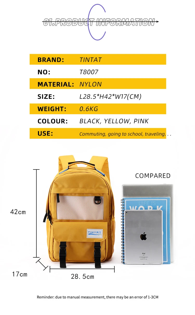 Large Capacity Multi Color Polyester Backpack | Casual Unisex Bag