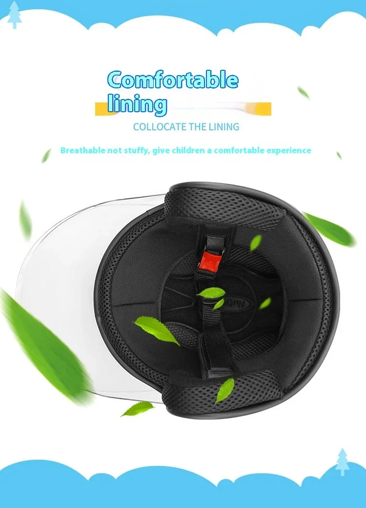 Cute Cartoon Kids Helmet | Safe & Stylish Motorcycle Headgear