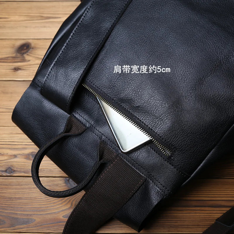 Men's Casual Leather Backpack | Large Capacity & Stylish Design