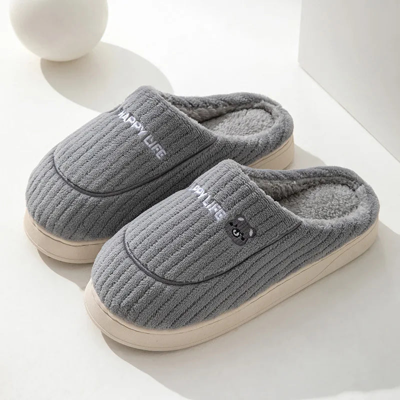 Warm Cotton Slippers for Women | Cozy Non-Slip Indoor Shoes