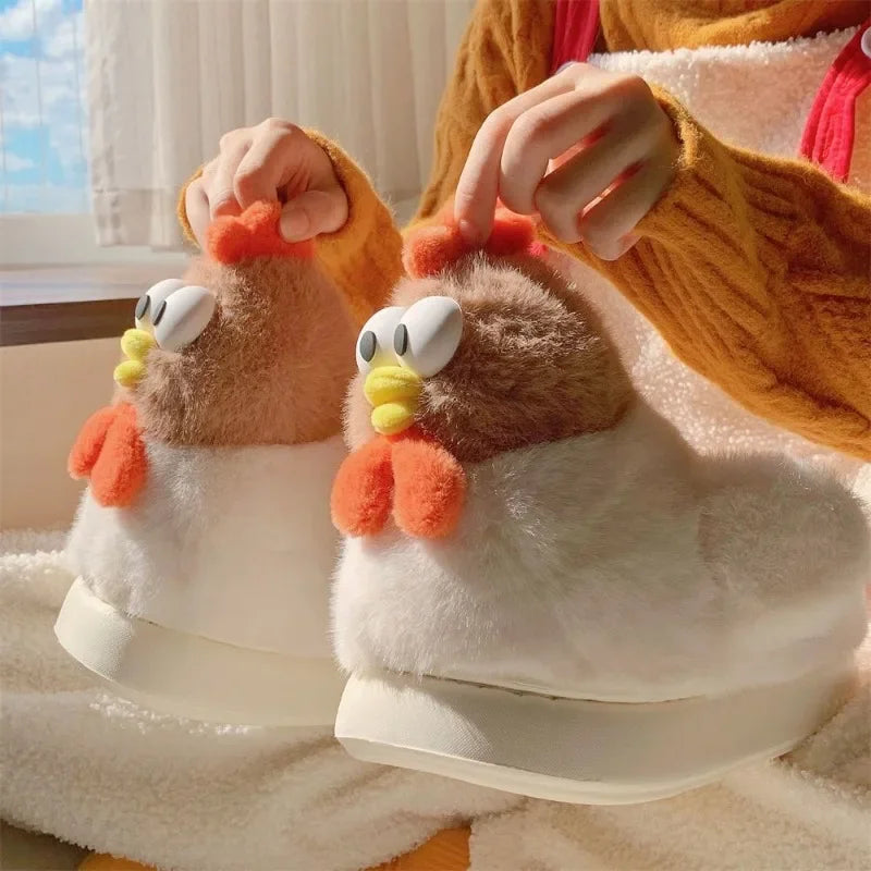 Women's Cute Chick Plush Slippers | Fluffy Warm Winter Shoes