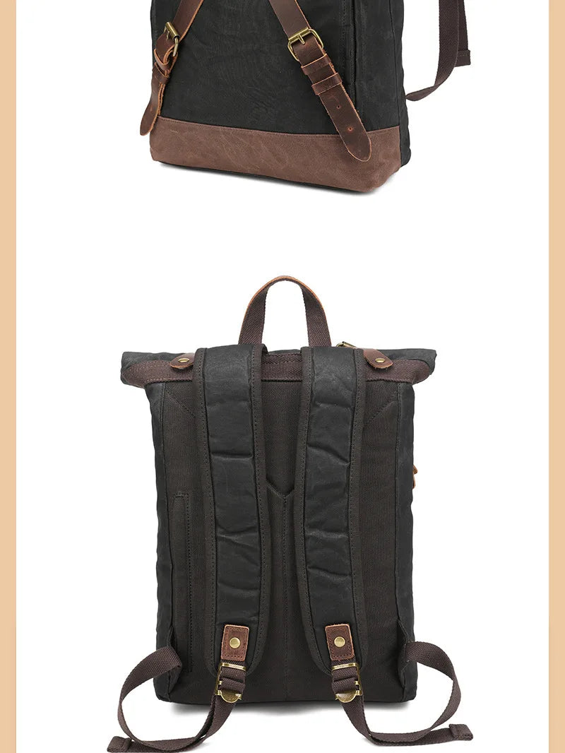 Retro Waterproof Oil Wax Canvas Travel Backpack | Unisex Design