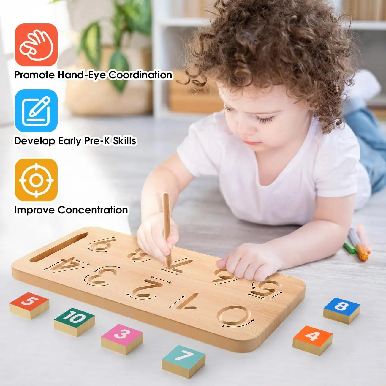 Double-Sided Finger Tracing Board | Montessori Learning Toy