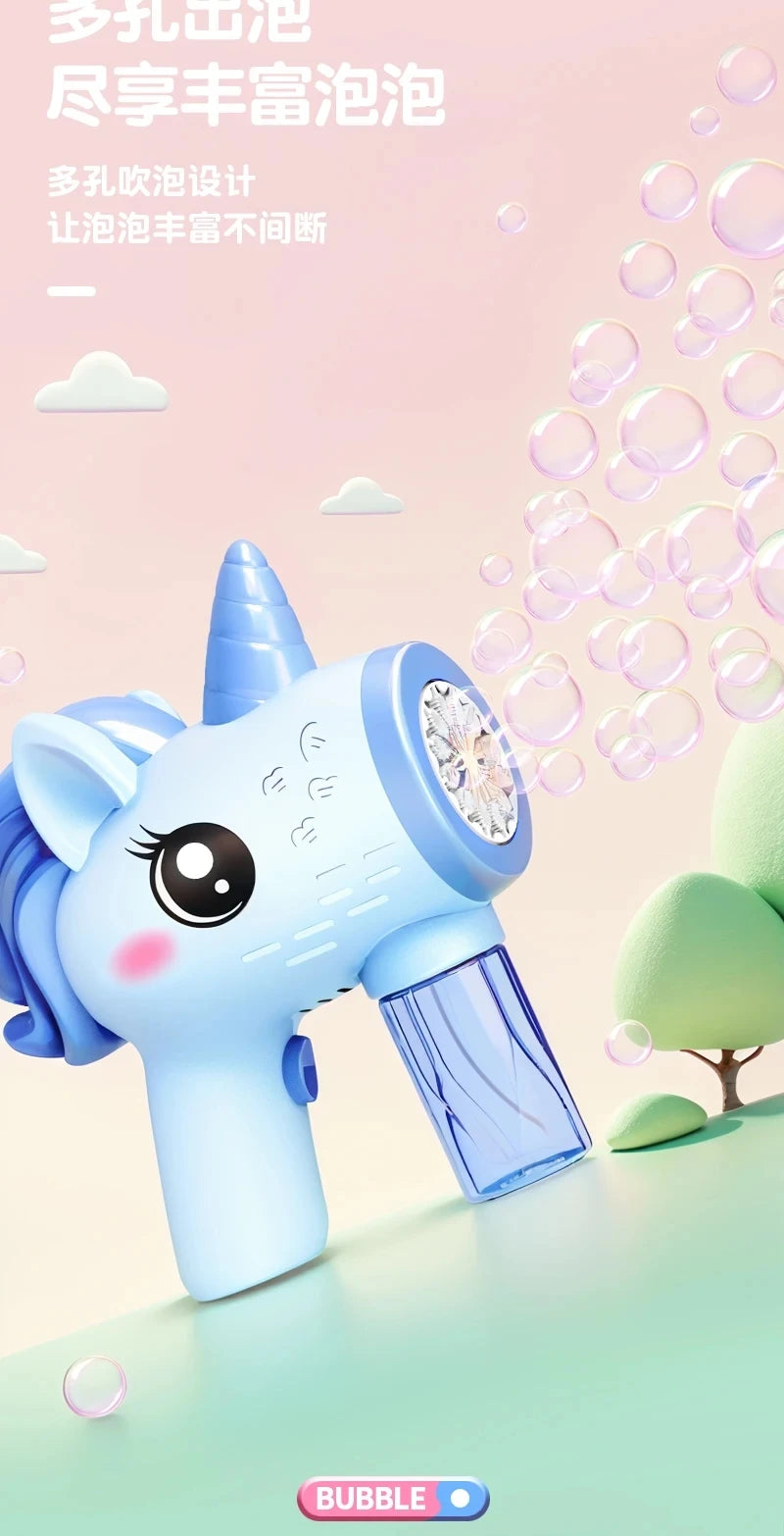 Unicorn Electric Bubble Gun | Automatic Soap Blower for Kids