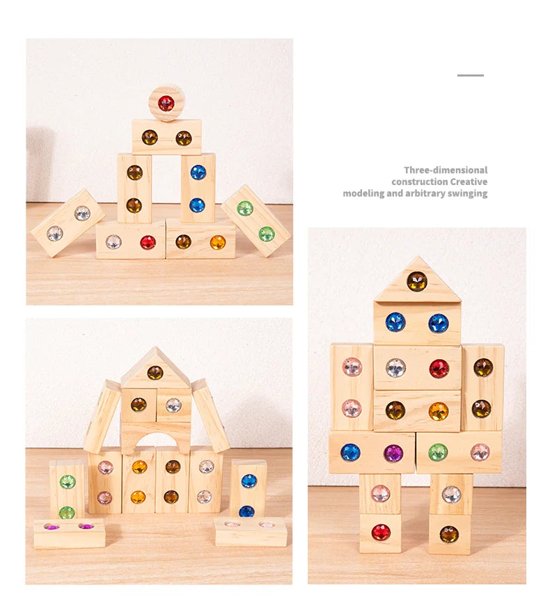 Colorful Kids Wooden Stacking Blocks | Educational Creative Toy
