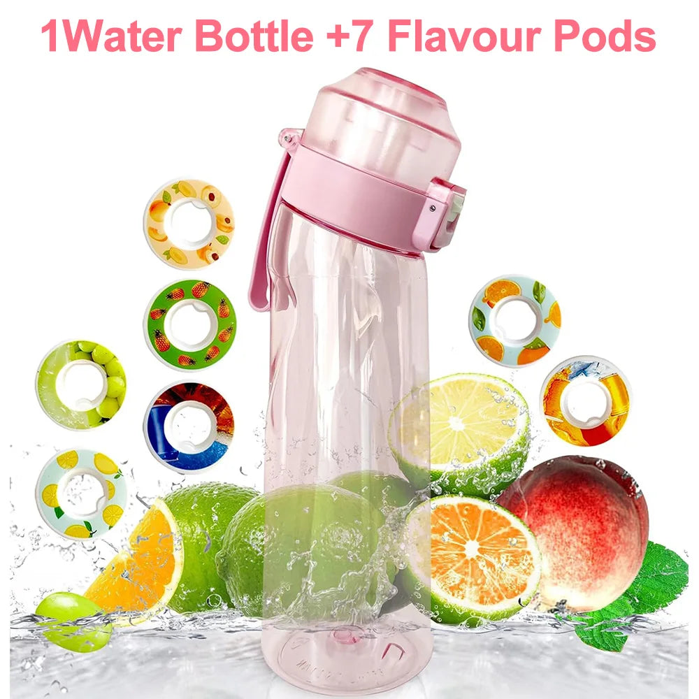 650ML BPA Free Sports Air Water Bottle | Flavor Pods Included