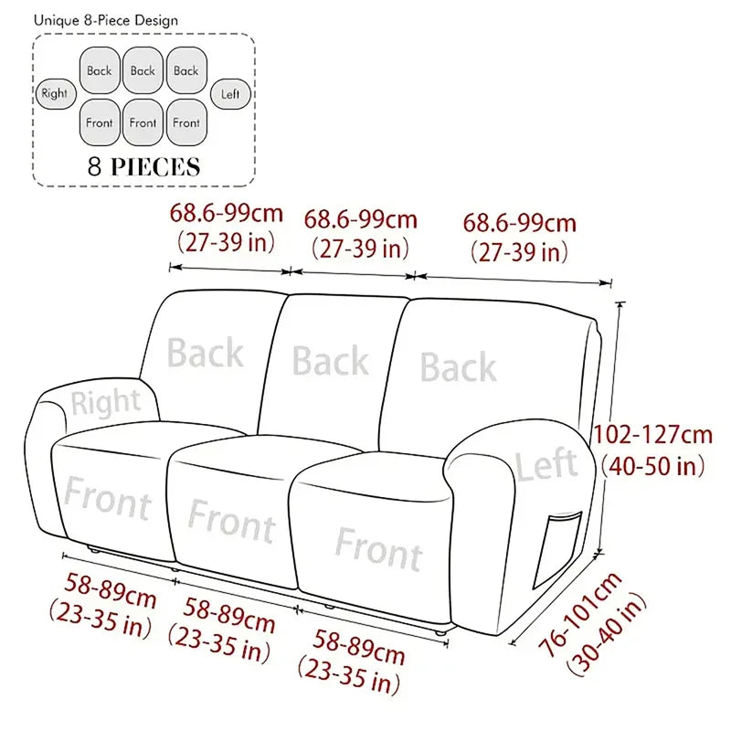 Elegant Stretch Jacquard Recliner Sofa Covers for Cozy Living Rooms