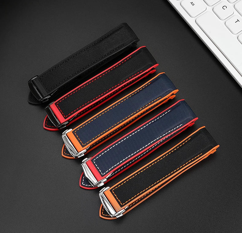 Versatile Nylon Rubber Watchband | Durable Comfort Strap