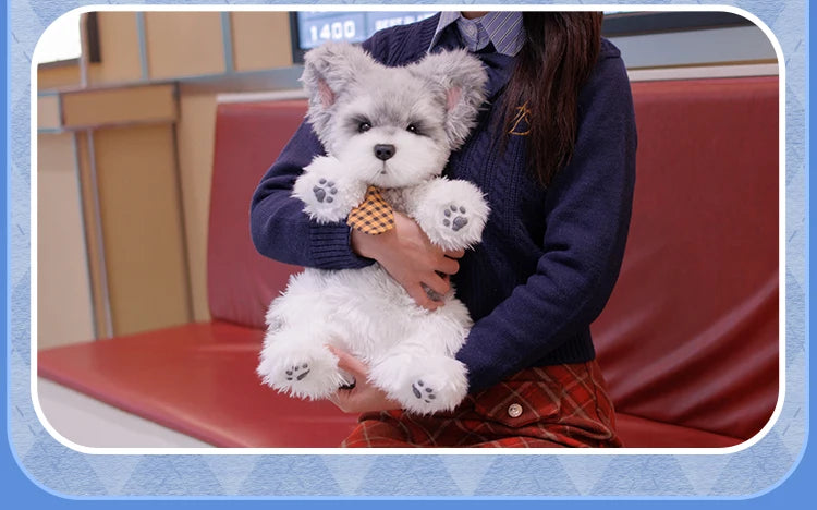 Trendy Cartoon Schnauzer Plush Backpack | Stylish Women's Bag
