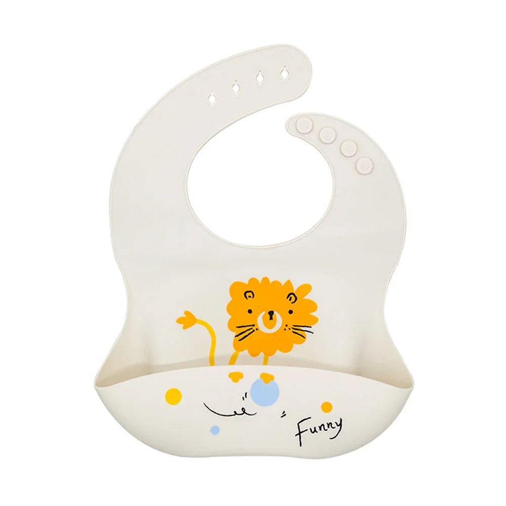 Adjustable Waterproof Silicone Baby Feeding Bibs for Kids