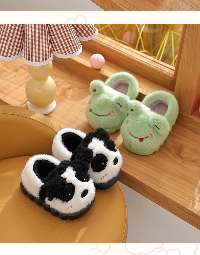 Unisex Cute Animal Plush Slippers | Cozy Memory Foam Slides