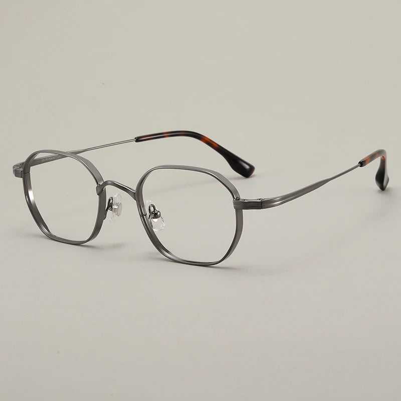 Luxury Retro Polygon Eyeglasses | Ultra-Light Pure Titanium Frames