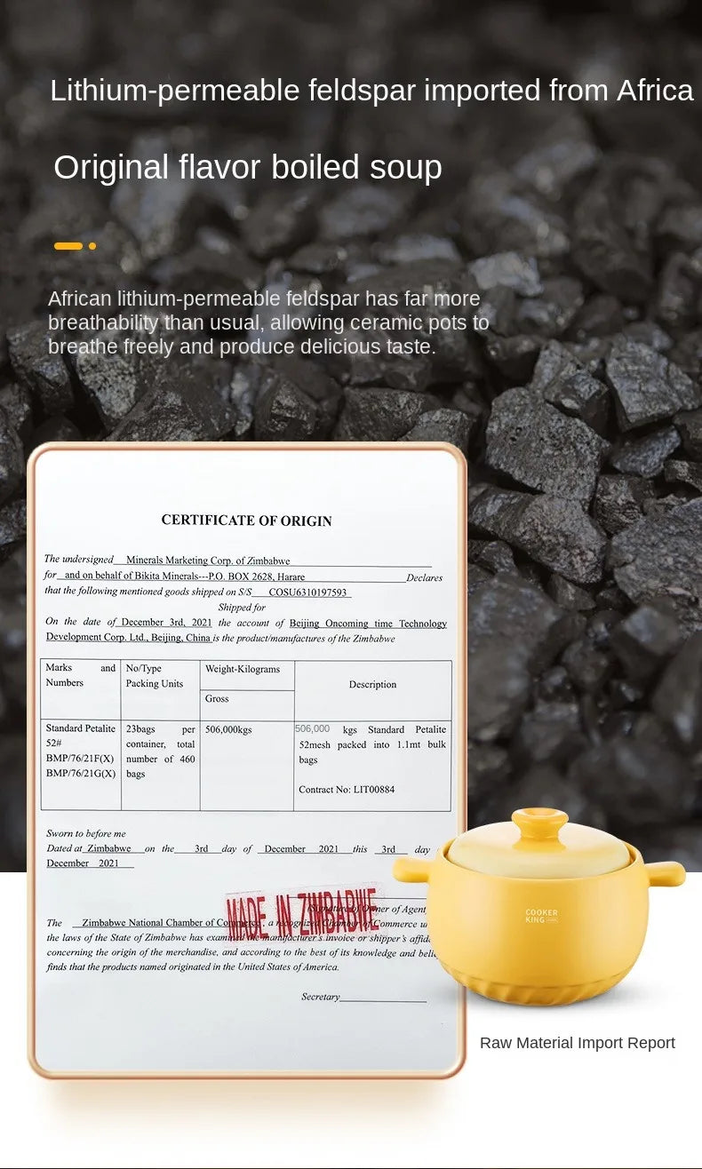 High-Temperature Resistant Ceramic Casserole Pot for Gas Stoves