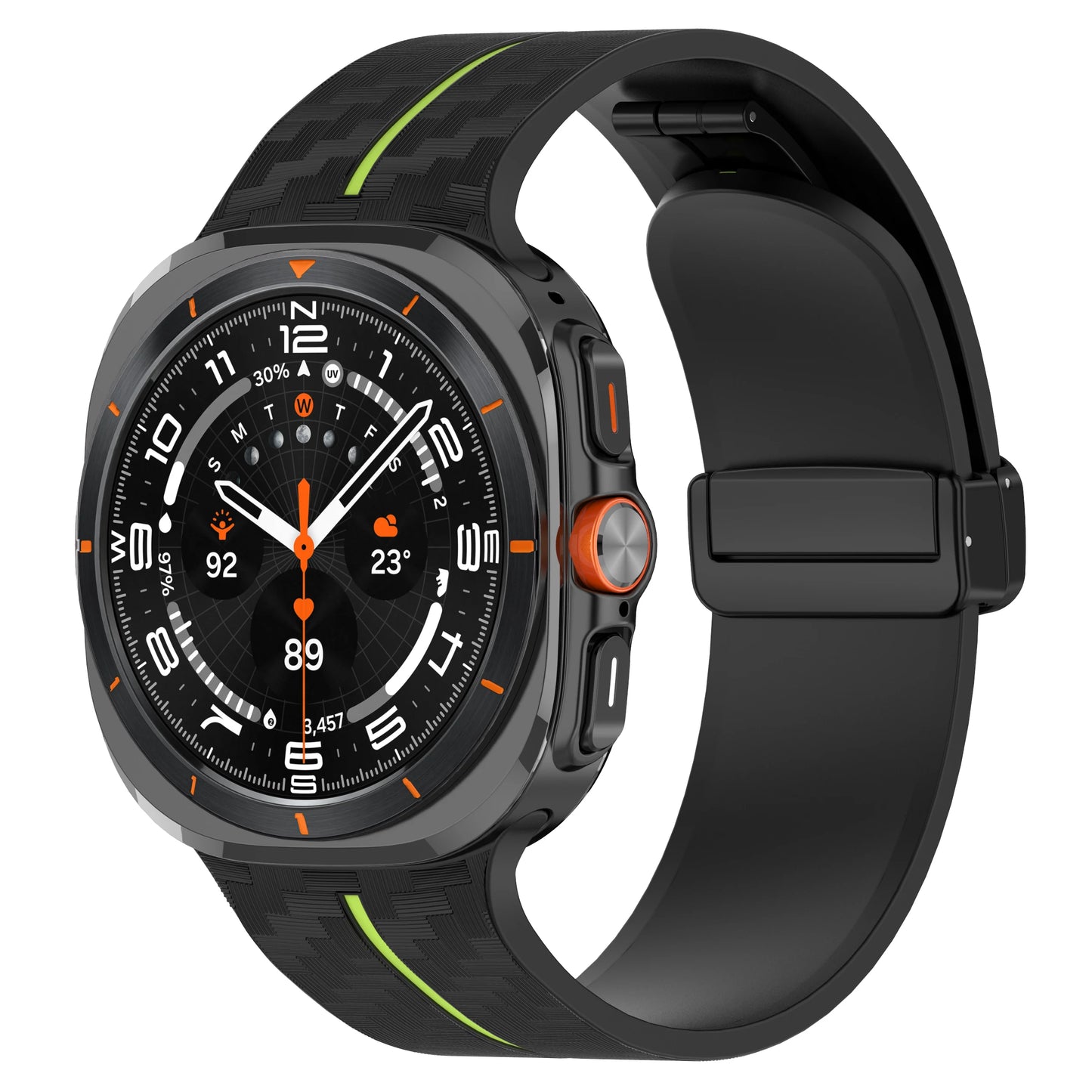 Silicone Sport Strap for 47mm Smartwatch | Magnetic Folding Clasp
