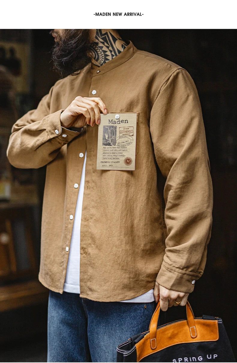 Men's Casual Spring Long Sleeve Shirt | Stylish Solid Color Blouse