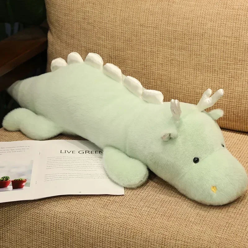 Large Kawaii White Dragon Plush Stuffed Toy for Kids