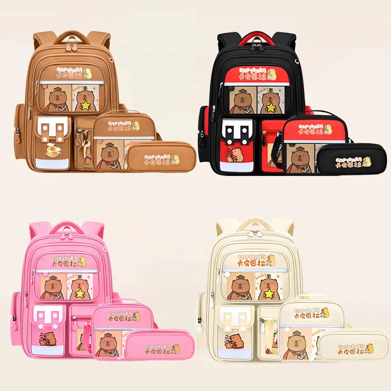 Cute Capybara School Bags for Kids | Fun Backpack Set