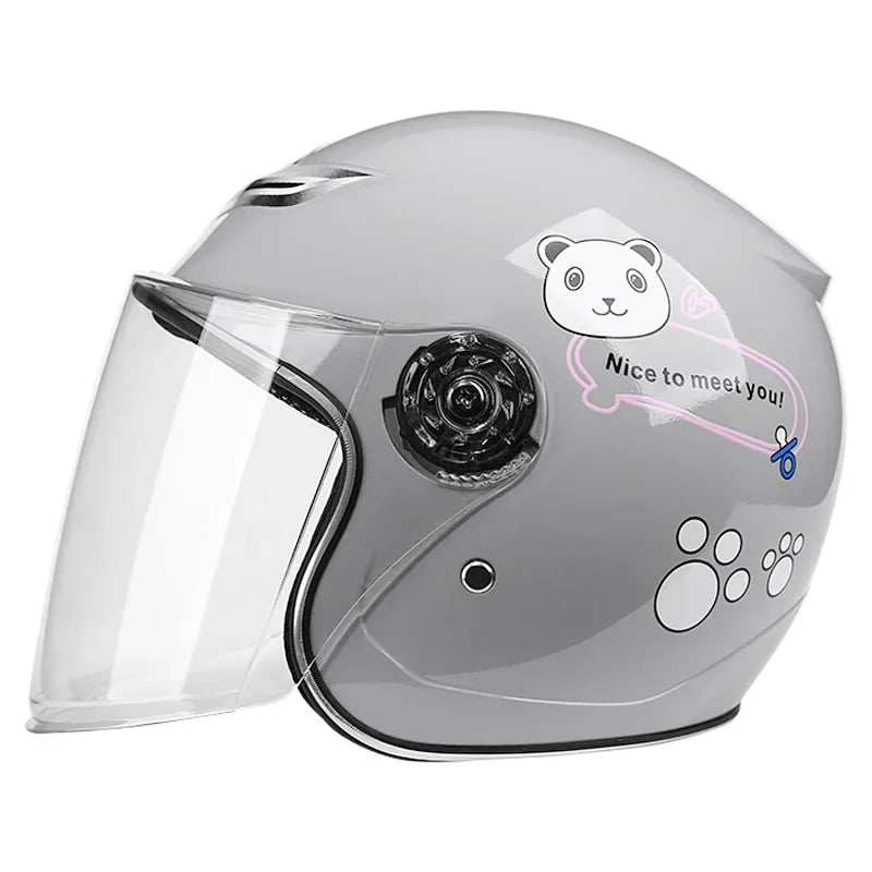 Cute Cartoon Kids Helmet | Safe & Stylish Motorcycle Headgear