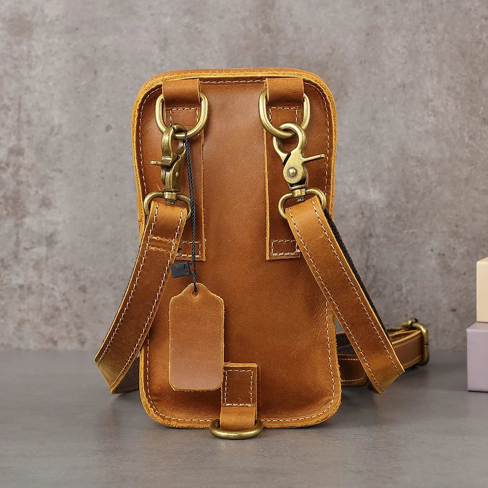Genuine Leather Retro Crossbody Waist Bag | Stylish & Functional