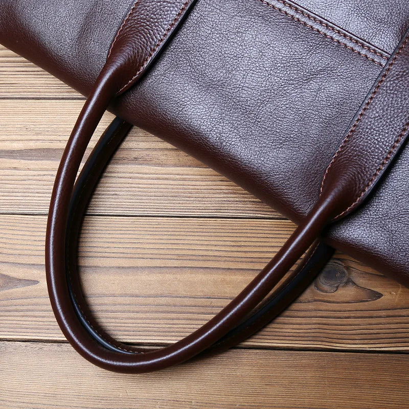 Vintage Genuine Leather Men's Briefcase for 14 Inch Laptops