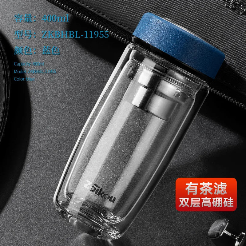 Portable Glass Tea Infuser Tumbler | Eco-Friendly Water Bottle