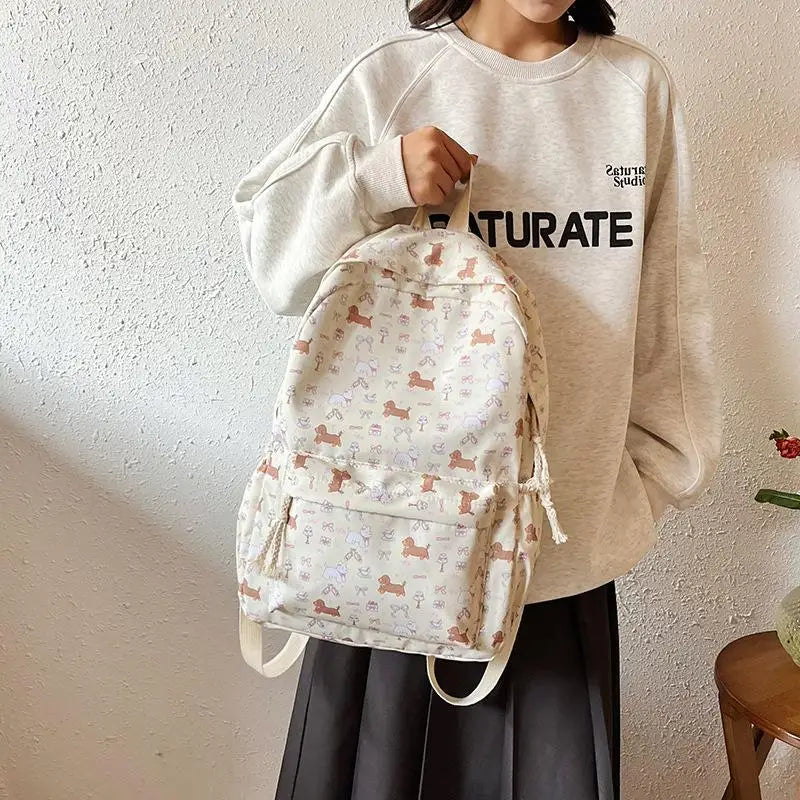 Cute Dachshund Print College Backpack | Stylish and Spacious Design