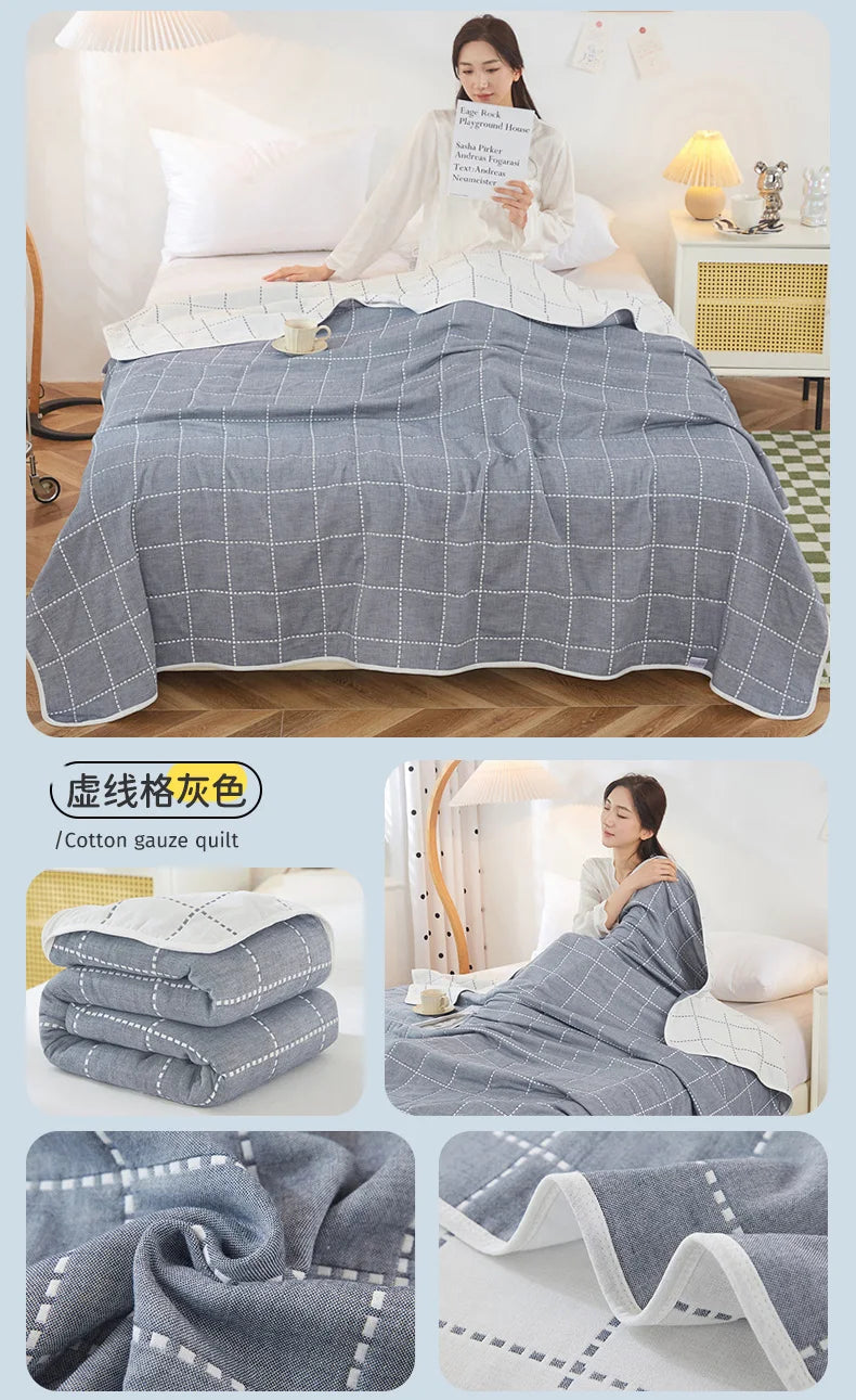 Breathable Summer Quilt | Multi-functional Cotton Towel Blanket