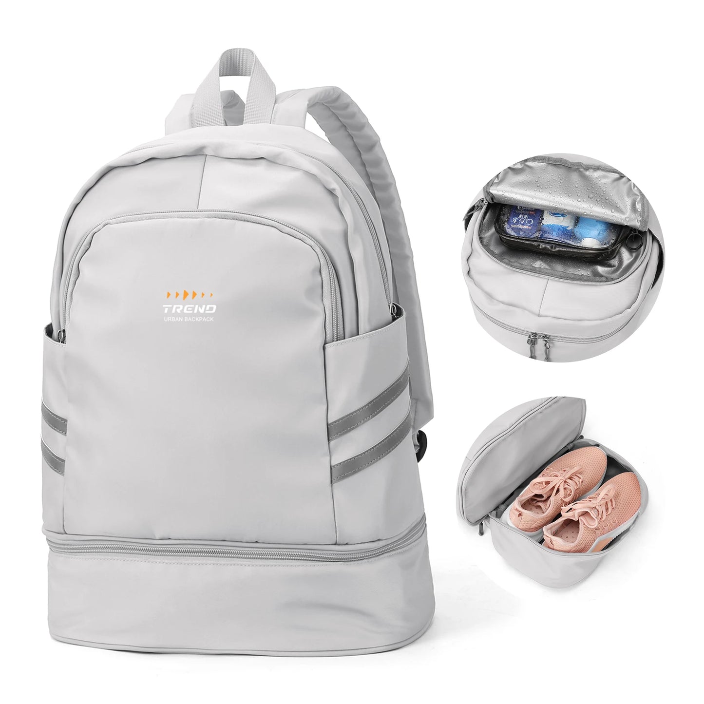 Women's Large Gym Backpack with Shoe Compartment | Waterproof Travel Bag