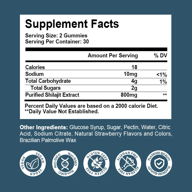 Organic Shilajit Gummies | Pure Energy and Immune Support