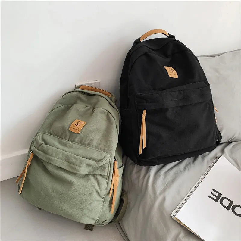 Casual Canvas Backpack for Students | Trendy Unisex College Bag