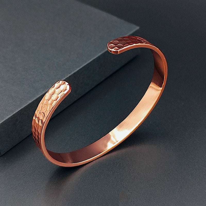 Magnetic Pure Copper Bracelet | Vintage Rose Gold Cuff Bangle